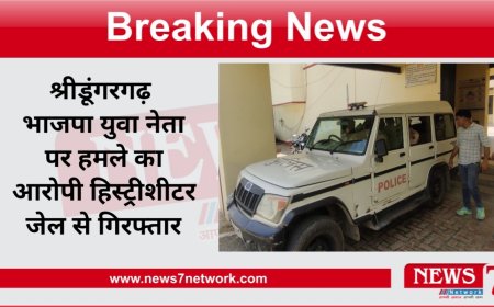 श्रीडूंगरगढ़ भाजपा युवा नेता पर हमले का आरोपी हिस्ट्रीशीटर जेल से गिरफ्तार