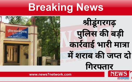 श्रीडूंगरगढ़ पुलिस की बड़ी कार्रवाई भारी मात्रा में शराब की जप्त दो गिरफ्तार