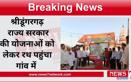 श्रीडूंगरगढ़  राज्य सरकार की योजनाओं को लेकर रथ पहुंचा गांव में
