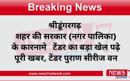 श्रीडूंगरगढ़ शहर की सरकार   (नगर पालिका) के कारनामे   टेंडर का बड़ा खेल पढ़े पूरी खबर, टेंडर पुराण सीरीज वन