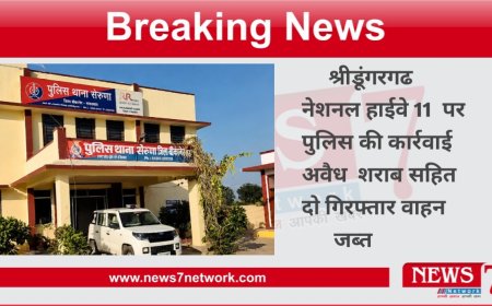 श्रीडूंगरगढ़ नेशनल हाईवे 11 पर पुलिस की कार्रवाई अवैध शराब सहित दो गिरफ्तार स्कॉर्पियो गाड़ी की गई जब्त